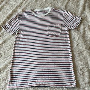J. Crew Men's Striped Red /Blue/White T-Shirt Size XS